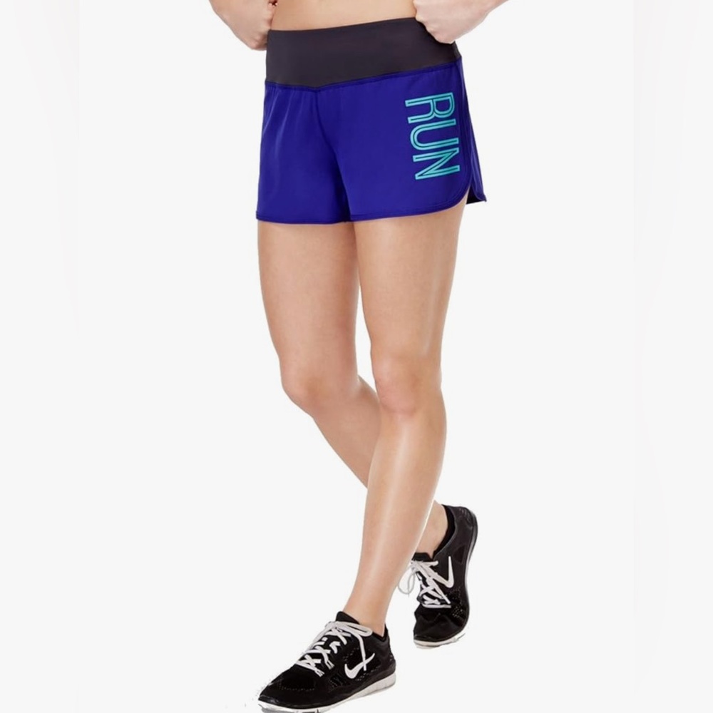 Ideology Black and Vibrant Blue RUN Shorts